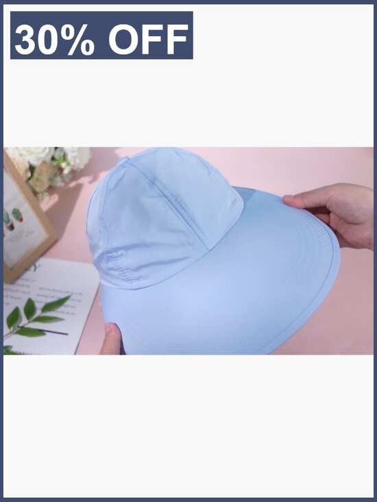 2 Pack Wide Brim Sun Visors with Ponytail Hole UPF50+ Packable main image 7